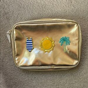 Gold Cosmetic Bag with Summer Patches